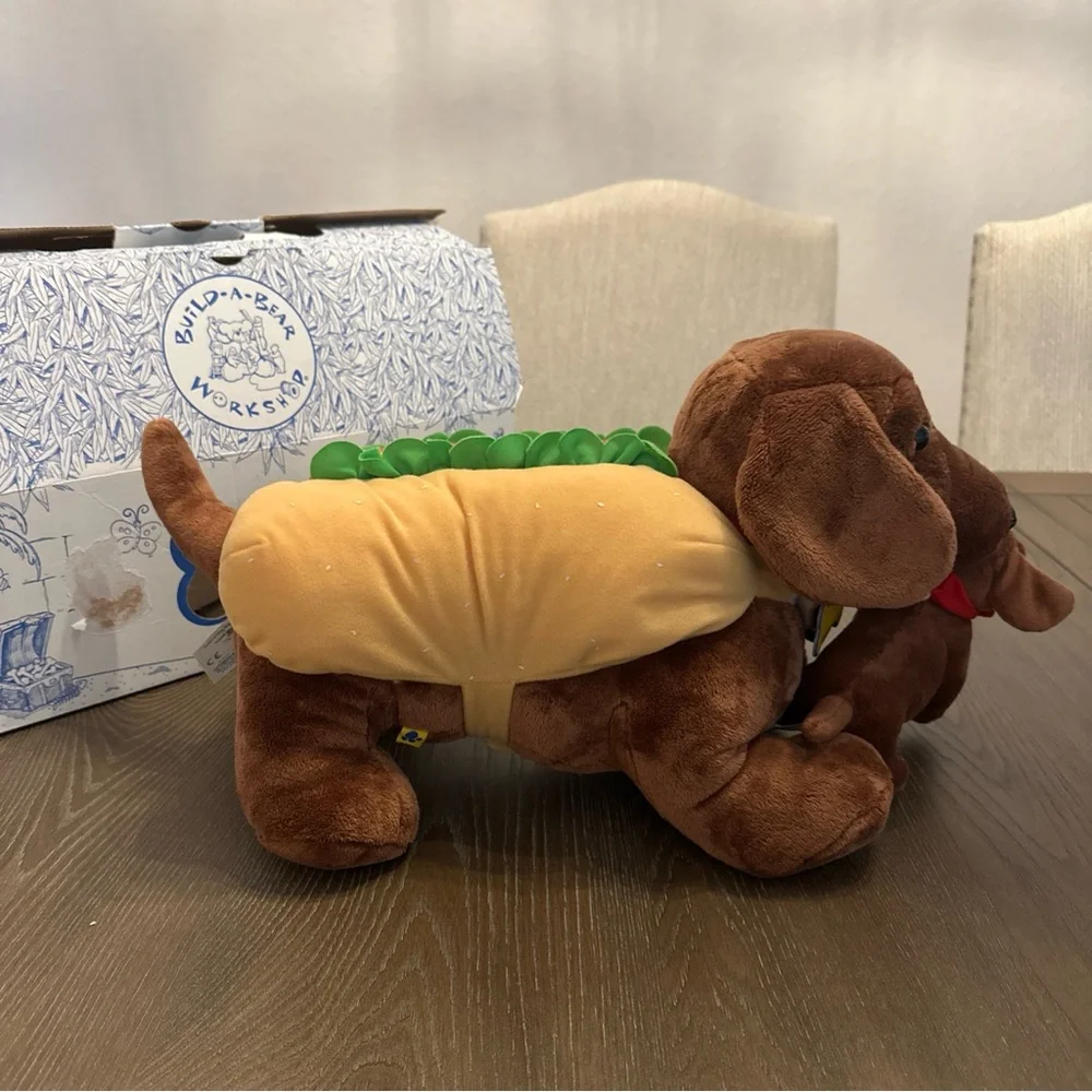 Build A Bear Dachshund Mommy 15in. Dog‎ & Puppy Bearemy Kennel Pals Plush NWT